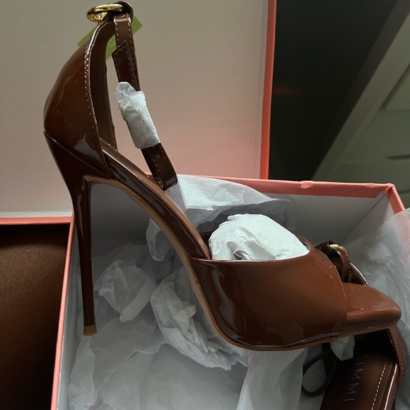SIMMI London Brown Heels (Wide Fit) - Picture 3 of 5
